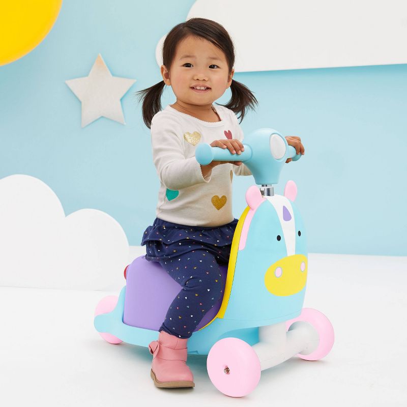 Skip Hop Kids&#39; 3-in-1 Ride On Scooter and Wagon Toy - Unicorn, 2 of 17