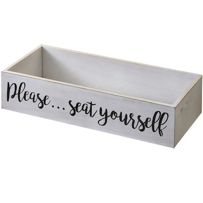 Lakeside Toilet Tank Topper Tray - Please Seat Yourself - Novelty Bathroom Décor