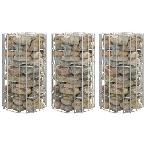 vidaXL Circular Gabion Raised Beds 3 pcs Galvanized Steel Ã˜11.8"x19.7" - 1 of 4