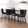 Bekrvio 26" Swivel Counter Height Bar Stools Set of 2,Modern Faux Leather Upholstered with Back,Counter Stool Chairs for Kitchen Island - 3 of 4