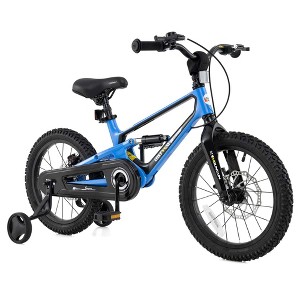 Costway 16 Inch Children Bicycle with Training Wheels & Double Disc Brakes Adjustable Seat Magnesium Alloy Blue/Light Pink/White - 1 of 4