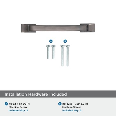 Graphite 3" Industrial Cabinet Drawer Pull with Mounting Hardware