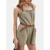 EXLURA Women's Summer Casual Denim Rompers Ruffle Strap Shorts Jean Short Jumpsuit with Pockets - 4 of 4