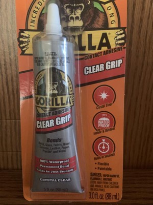 Gorilla Clear Grip Waterproof Contact Adhesive, , 3 Ounce, Clear, (Pack of  2)