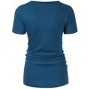 Clearlove Maternity Tunic Tops Maternity Shirt Side Button and Ruched Maternity Tunic Tops Maternity Short Sleeve T-Shirts - 3 of 4
