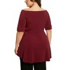 Agnes Orinda Women's Plus Size Regular Fit V Neck Wrap Short Sleeve Casual Peplum Blouses - 4 of 4