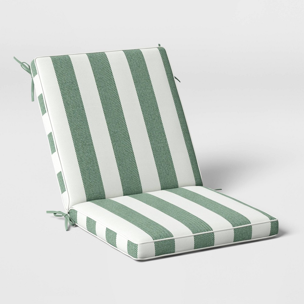 Photos - Pillow 21"x23" Striped Outdoor Chair Cushion with Contrast Piping - Threshold™ de