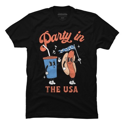 Men's Design By Humans Party In The USA, 4th of July By T-Shirt