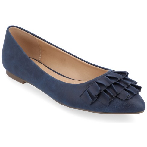 Journee Collection Womens Judy Slip On Pointed Toe Ballet Flats Blue 12 ...