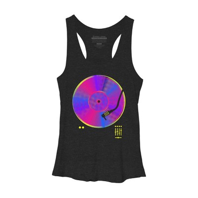 Women's Design By Humans Retro Vinyl By clingcling Racerback Tank Top