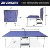 Zevemomo Portable Table Tennis Table, Foldable Ping Pong Game Set for Indoor/Outdoor,Ping Pong Table Top with Net,2 Paddles and 3 Balls, Playback Mode - 3 of 4