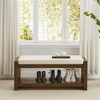 Accent Bench with Lower Shelf Shoe Rack, Padded Seating Bench, Modern Compact Bed End Bench with Storage - 3 of 4