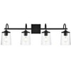 Elegant Lighting Avani 4 light Black and Clear Bath Sconce - image 2 of 4