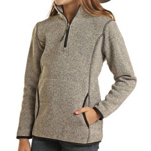 Girl Kids Melange 1/4 Zip Sweatshirt - Panhandle - 1 of 1