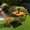 Nordic Teak Natural Outdoor Patio Folding Chair - 3 of 4