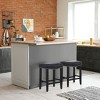 WestinTrends 24" Upholstered Saddle Seat Counter Stool (Set of 2), Black/Black - 2 of 4