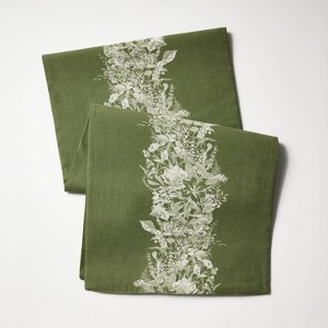 20"x90" Floral Table Runner - Threshold™ designed with Studio McGee: Modern Cotton Botanical, Multicolor, Spring Decor - 1 of 3