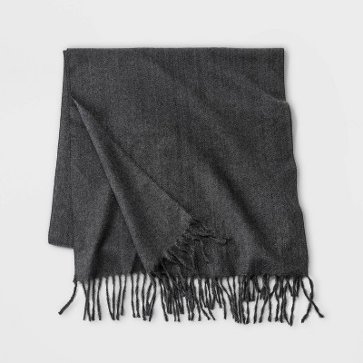 Men's Brushed Woven Scarf - Goodfellow & Co™ Charcoal Heather One Size