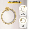 Itopfox Brushed Gold Bathroom Hardware Set 5 Piece Stainless Steel Wall Mounted Includes 23.6 Inch Towel Bar Ring Shelf Hooks - 4 of 4