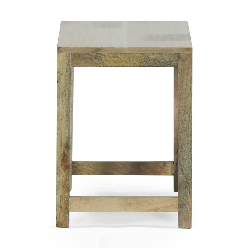 Set of 3 Trautman Rustic Handcrafted Mango Wood Nested Side Tables Natural - Christopher Knight Home, 4 of 8