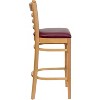Emma and Oliver Ladder Back Wooden Restaurant Dining Barstool - 4 of 4