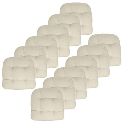Patio Cushions Outdoor Chair Pads Thick Fiber Fill Tufted 19" x 19" by Sweet Home Collection®