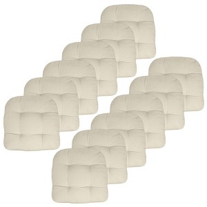 Patio Cushions Outdoor Chair Pads Thick Fiber Fill Tufted 19" x 19" by Sweet Home Collection® - 1 of 4