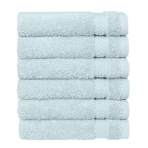 Linum Home Textiles 100% AEGEAN Long Staple Turkish Cotton STARLIGHT Terry Washcloths (Set of 6) - 1 of 4