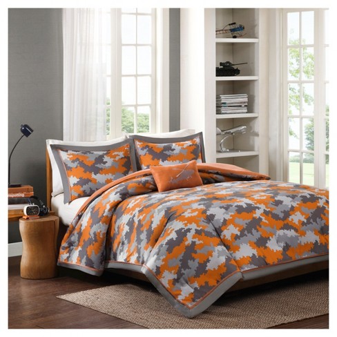 Jacob Camo Print Comforter Set Orange Target