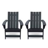 Encino 2pk Resin Contemporary Adirondack Chairs - Matte Black - Christopher Knight Home
