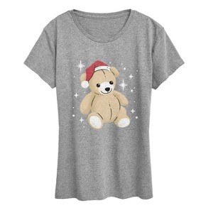 Women's - Instant Message - Christmas Teddy Bear Short Sleeve Graphic T-Shirt - 1 of 4
