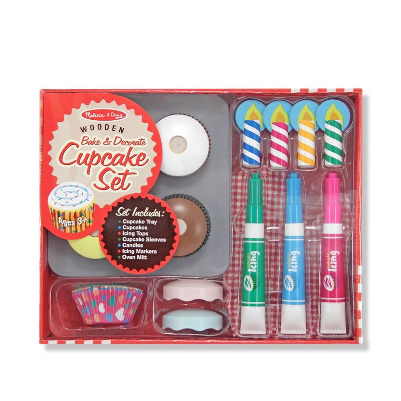 Melissa &#38; Doug Bake and Decorate Wooden Cupcake Play Food Set, 4 of 13
