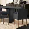 7-Piece Oval Dining Table Set, 79” Wood Pedestal Table with 4 Upholstered Armless Chairs & 2 Armchairs, Modern Dining Room Furniture-Maison Boucle - 2 of 4