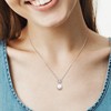 EVERLY JEWELRY | 10K White Gold 9.5-10mm South Sea Cultured Pearl and Diamond Accent Heart Drop Pendant with Chain - 17 inch - 2 of 4