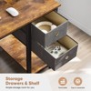 Infurnic Desks Computer Desk with Drawers, Modern Home Office Desk with Storage Shelf, Simple Style PC Table, Brown, 48"*23.62"*29.33" - 4 of 4