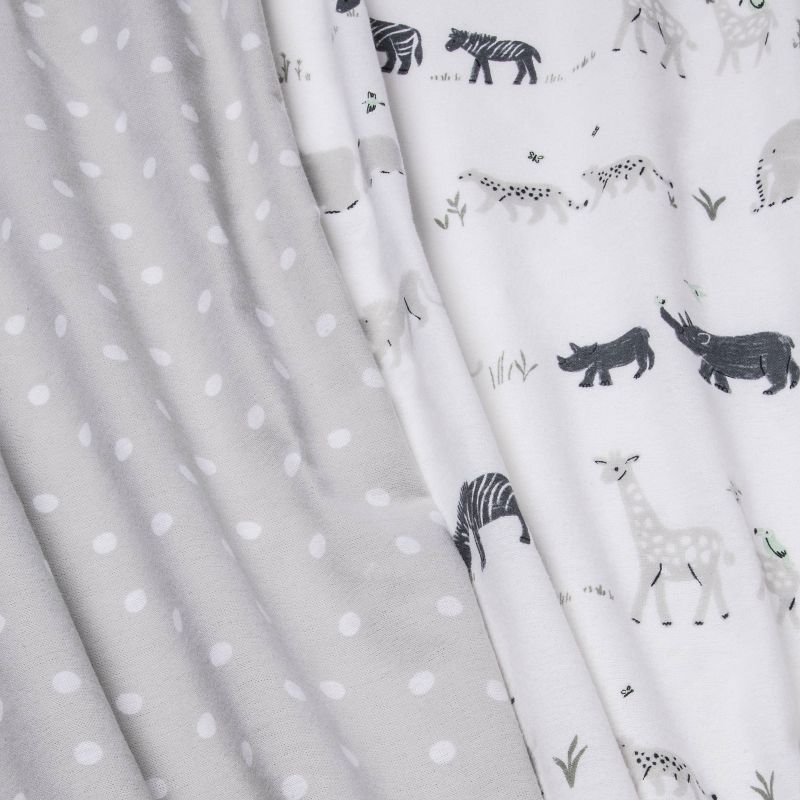Flannel Blanket Larger Size 2pk - Cloud Island&#8482; Two by Two Animals, 4 of 6
