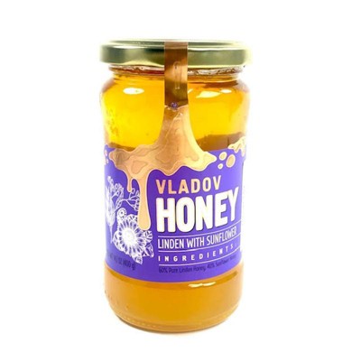Vladov Linden with Sunflower Honey 400g - 100% Pure and Natural Honey Blend with Delicate Floral and Nutty Notes