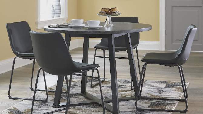 Centiar Round Dining Room Table Gray/Black - Signature Design by Ashley, 2 of 6, play video