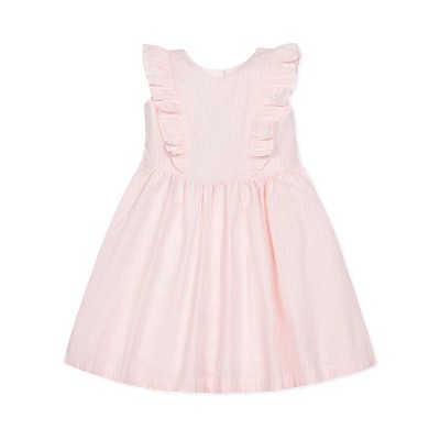 Image of Hope & Henry Girls' Seersucker Flutter Sleeve Open Back Dress, Infant, 18-24 Months