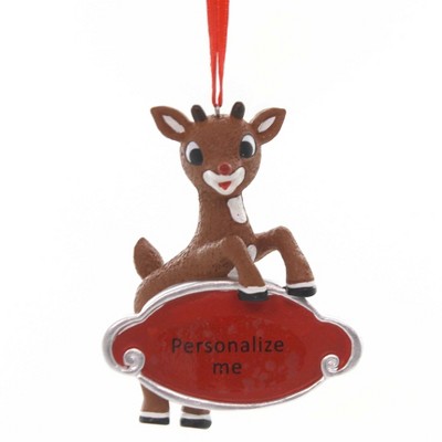 Holiday Ornaments 3.25" Rudolph With Plaque Reindeer  -  Tree Ornaments