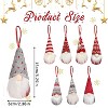 Angel Sar 8-Pack Swedish Gnome Ornaments, Handmade Plush Tomte Elf Hanging Decor for Xmas Tree, Scandinavian Santa Claus Lucky Charm - 3 of 4