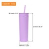 Unique Bargains Skinny Tumbler with Lids and Straws 16 OZ - 2 of 4