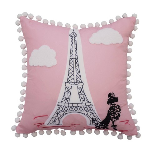 Pink Ooh La La Embroidered Throw Pillow 15 X15 Waverly Kids
