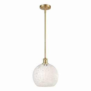 White Mouchette - 1 Light Stem Hung Mini Pendant In Modern Style-11.75 Inches Tall and 10 Inches Wide - 1 of 1