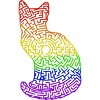 Adult Design By Humans Pride Rainbow Cat Maze By MisoKnotty T-Shirt - 2 of 2