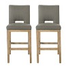 Lyngins Modern Upholstered Bar Stools Set of 2,Counter Height Bar Stools with L-Shaped Back & Rubberwood Legs,Counter Stools for Kitchen - 2 of 4