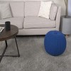 GlasFlength Ottomans and Benches Portable Round Pouf Knitted Cotton Modern Elegant Simple Design for Living Room Indoor Outdoor, Blue, 20"*20"*14" - 2 of 4