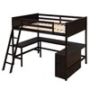 NicBex Full Size Bunk Bed with Desk Loft Bed Pine Bed Frame with Shelves, Inclined Ladder and Guardrails, No Box Spring Required - 3 of 4