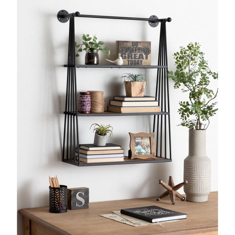 23&#34; x 30&#34; Nevin Wall Mounted Hanging Shelf Rustic Brown/Black - Kate and Laurel, 6 of 9