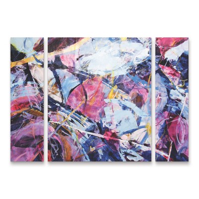 Trademark Fine Art- Kati Bujna Icy Winter Leaves 4  Panel Set Art